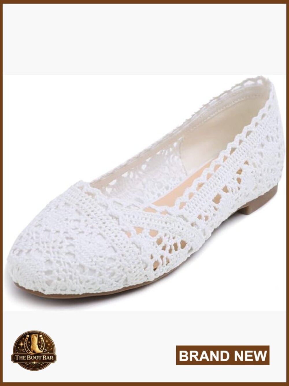 Women's Knit Crochet Ballet Flats Breathable Comfort Slip On Round Toe Lace
